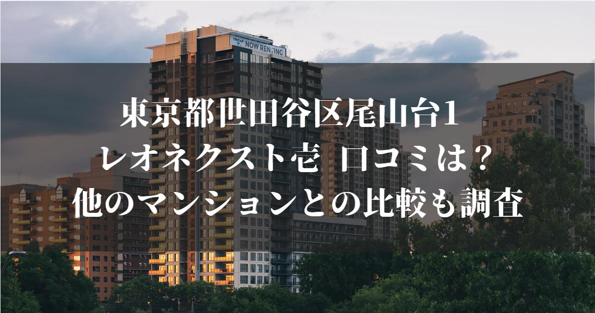 東京都世田谷区尾山台1 レオネクスト壱 口コミは？他のマンションとの比較も調査